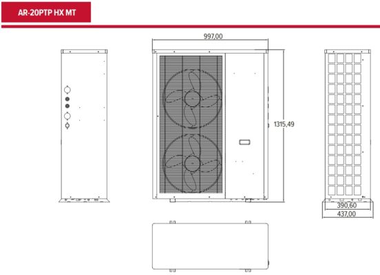 Kích thước máy AR20TPT HX MT